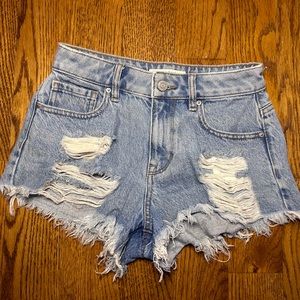 Pacsun light wash denim jean shorts